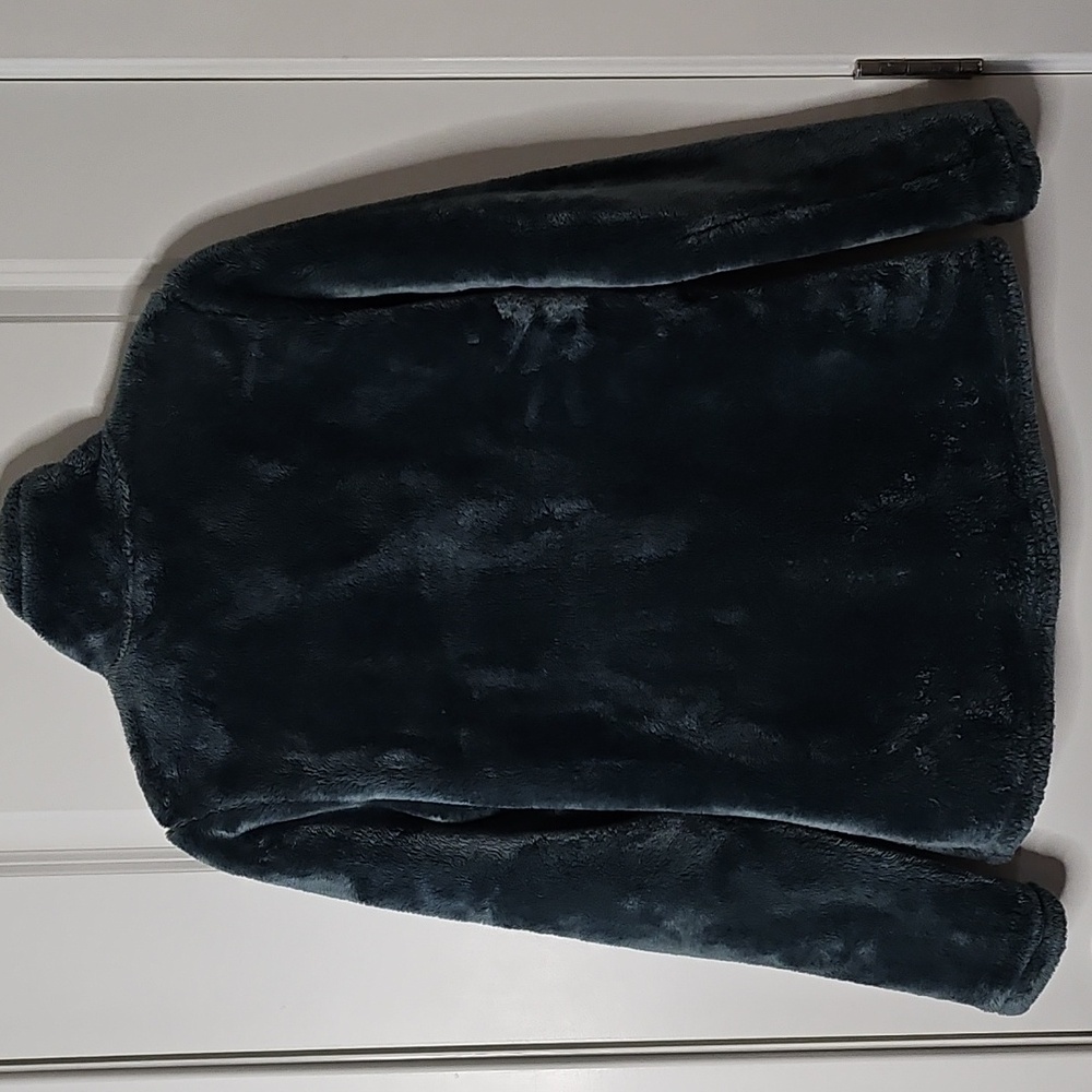 32 Degrees Heat Plush XS Faux Fur Zip Jacket Cozy Hunter Green Soft Stand Collar - Picture 2 of 9